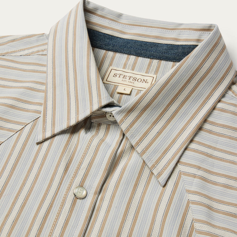 Ticking Stripe Western Shirt Brown | Stetson
