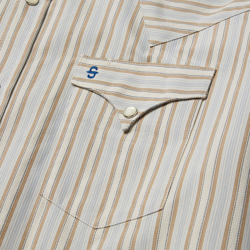 Ticking Stripe Western Shirt Brown | Stetson
