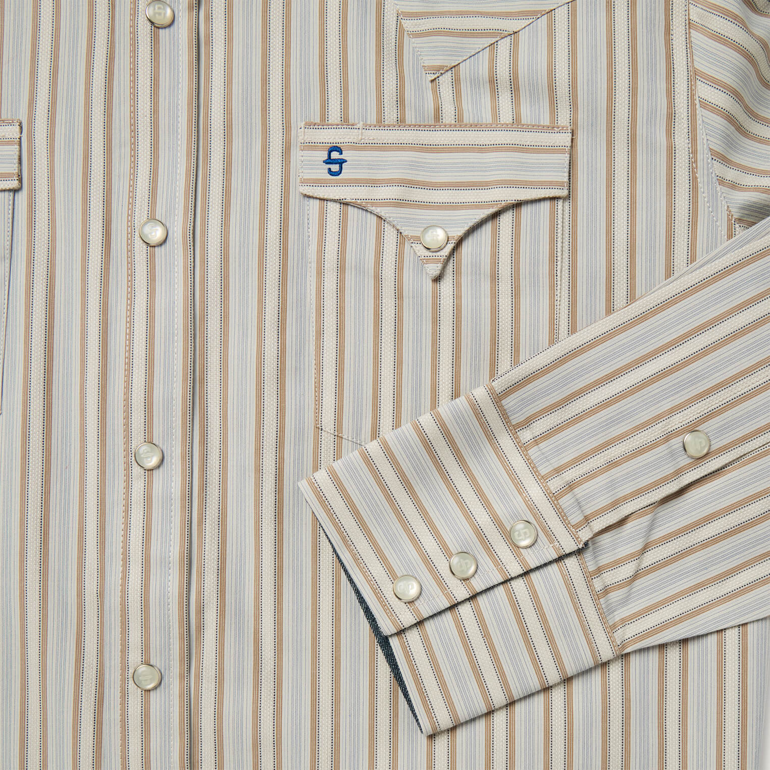 Ticking Stripe Western Shirt Brown | Stetson