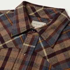 Brushed Flannel Western Shirt Brown | Stetson