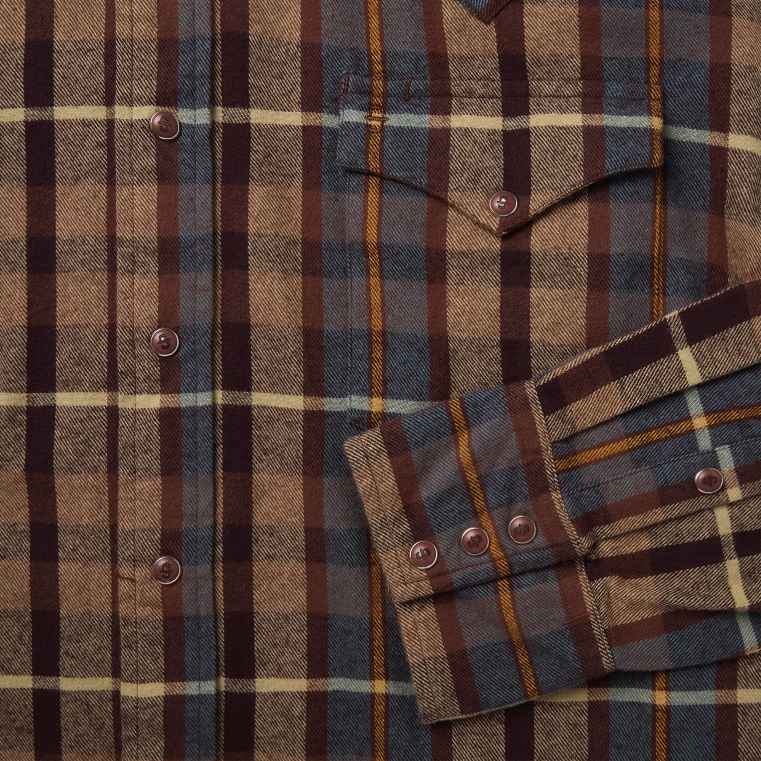 Brushed Flannel Western Shirt Brown | Stetson