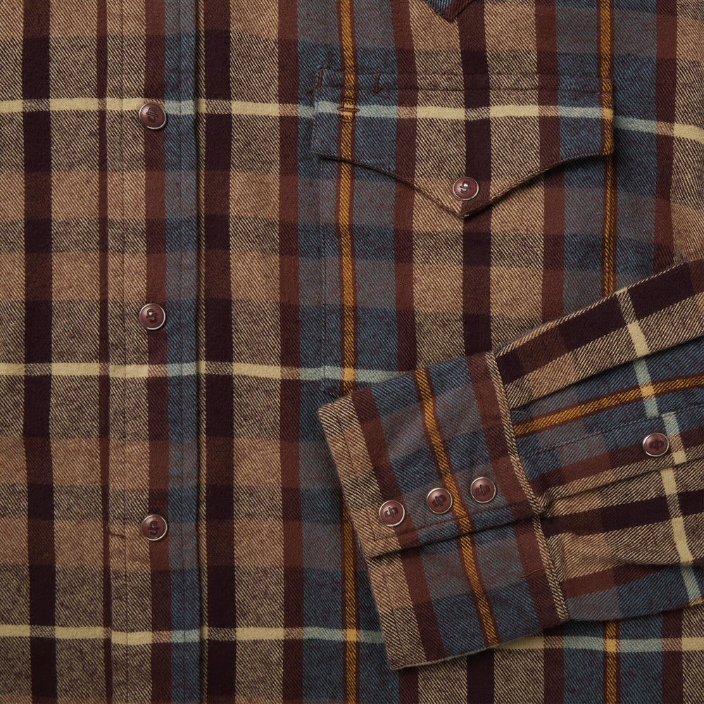 Brushed Flannel Western Shirt Brown | Stetson