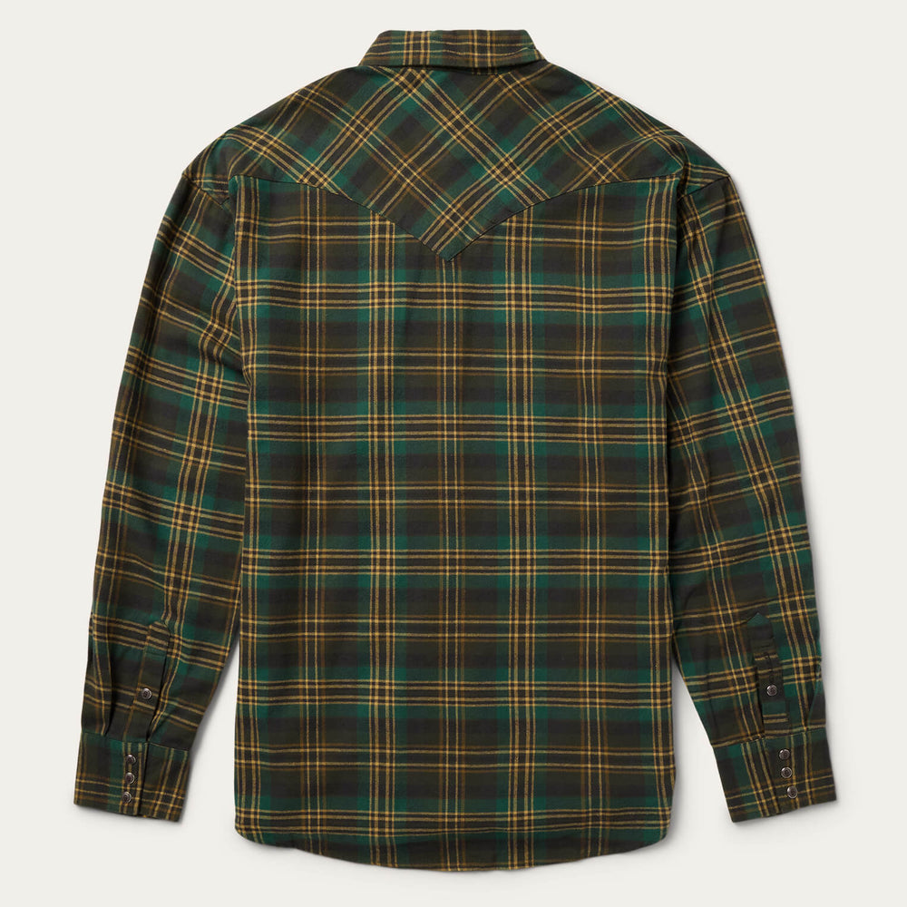 Brushed Flannel Western Shirt Green | Stetson