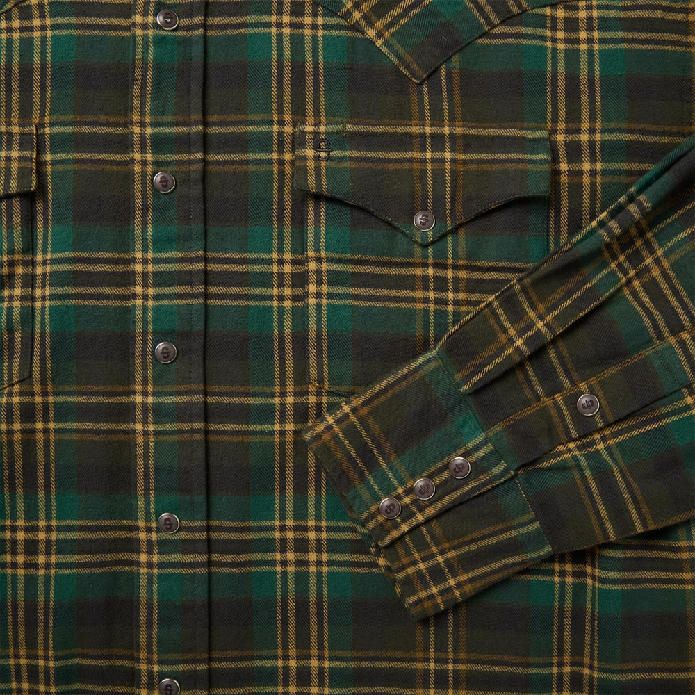 Brushed Flannel Western Shirt Green | Stetson