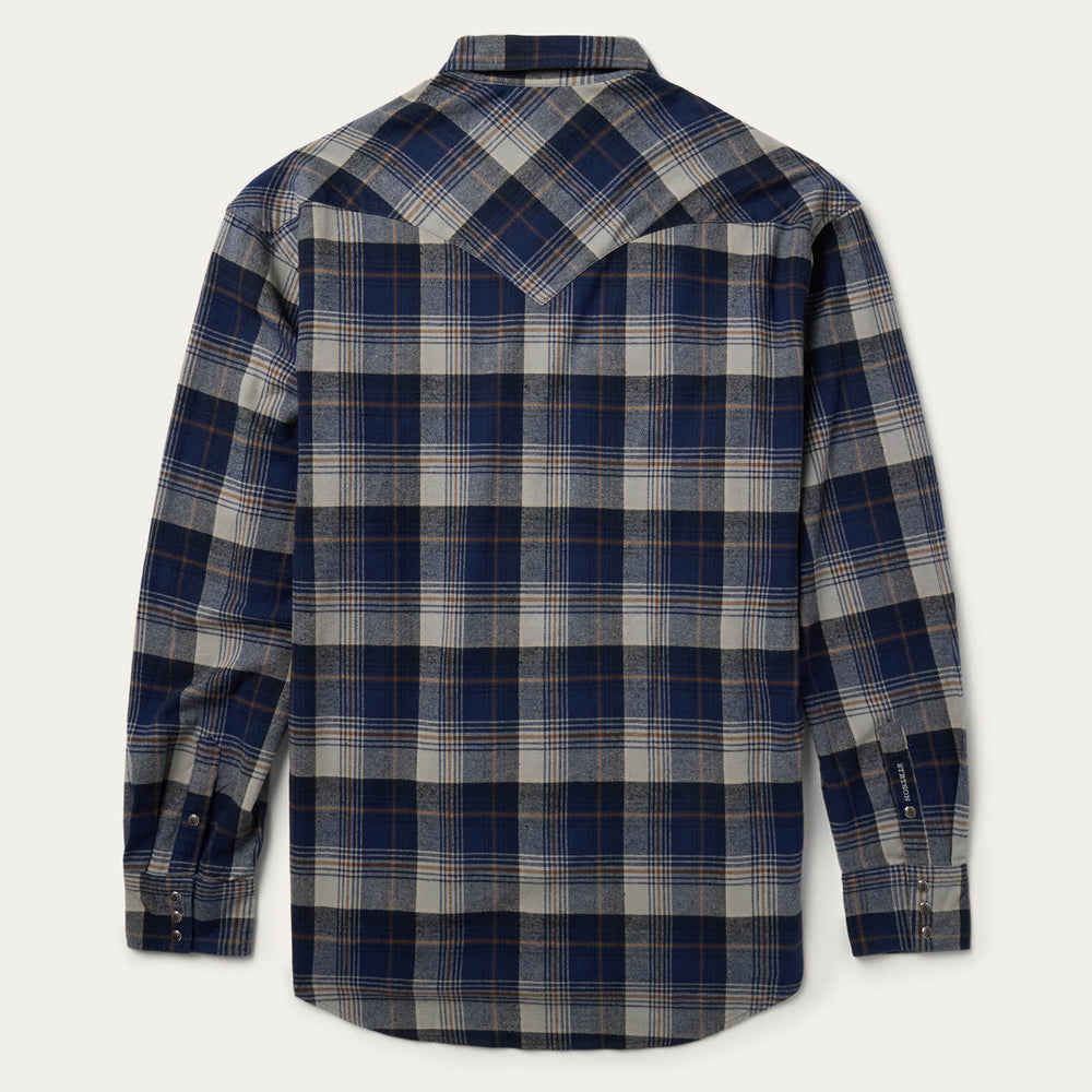 Brushed Flannel Western Shirt Blue | Stetson