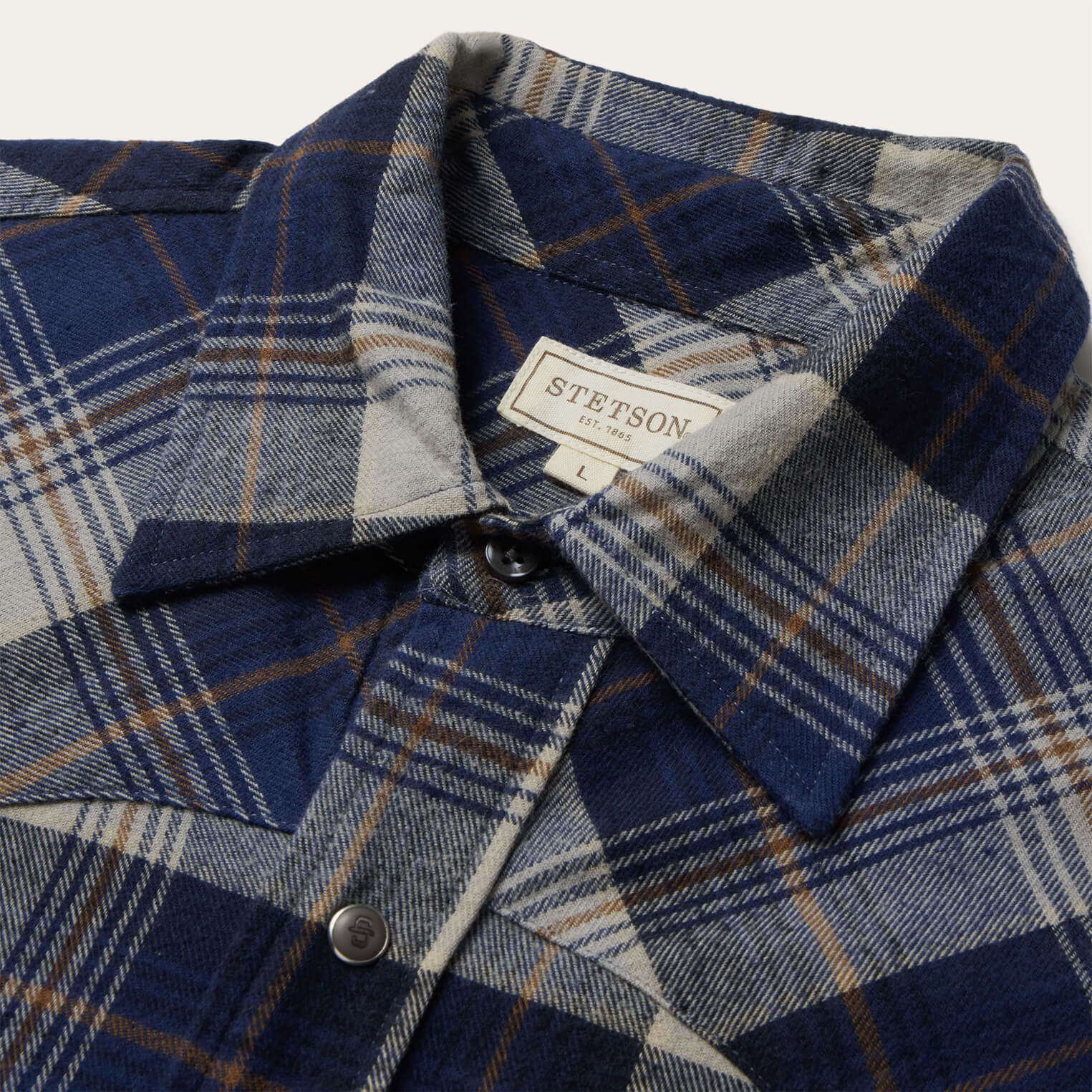 Brushed Flannel Western Shirt Blue | Stetson