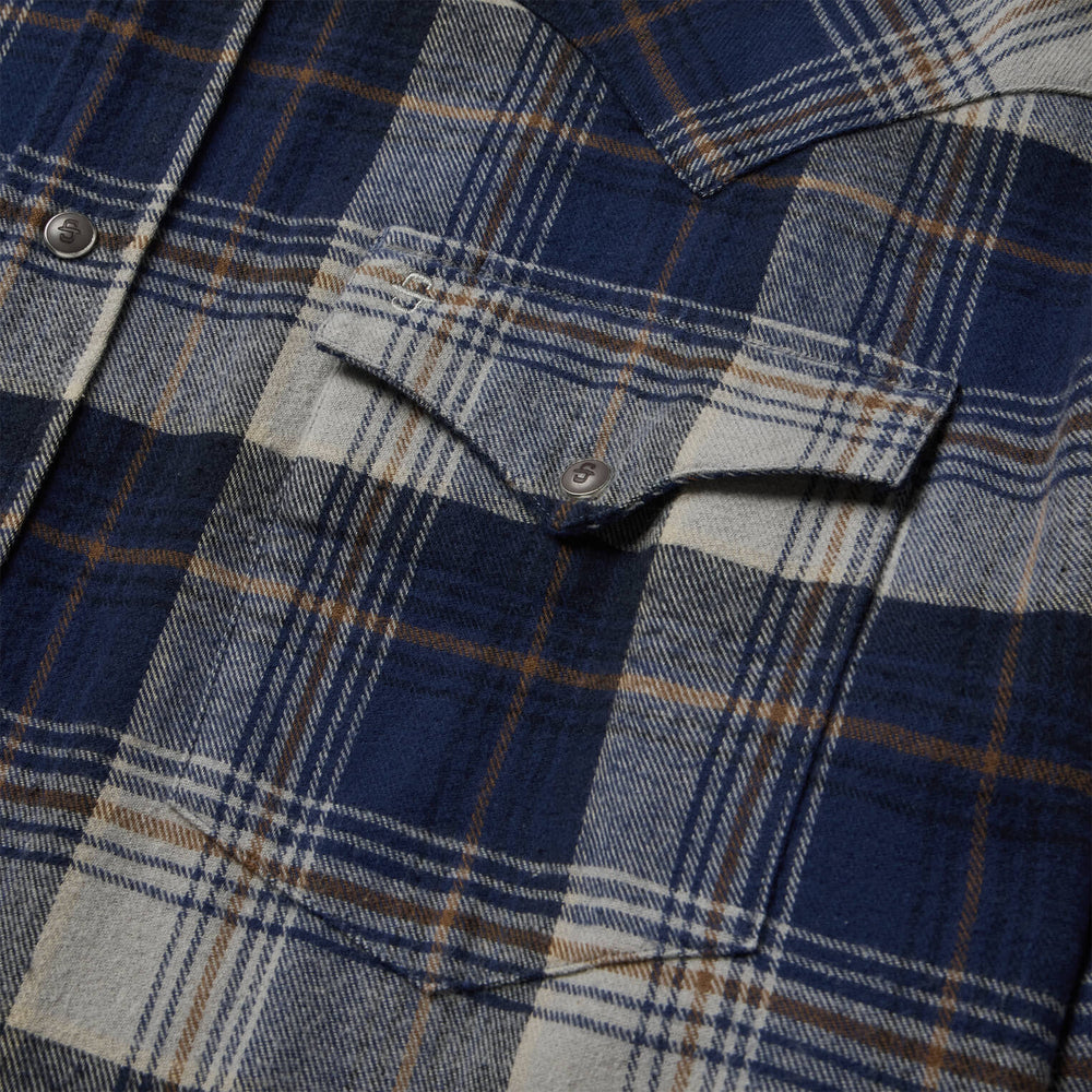 Brushed Flannel Western Shirt Blue | Stetson