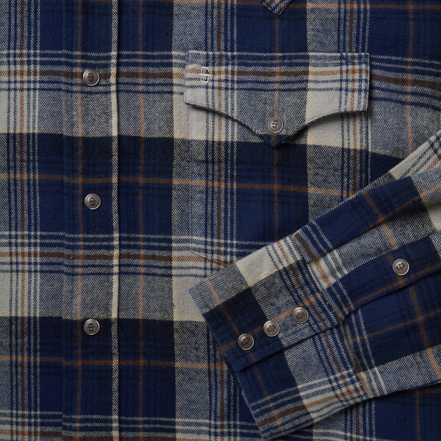 Brushed Flannel Western Shirt Blue | Stetson