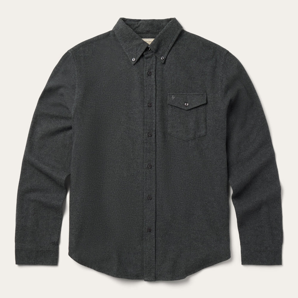 Heathered Flannel Button-Down Shirt Grey | Stetson