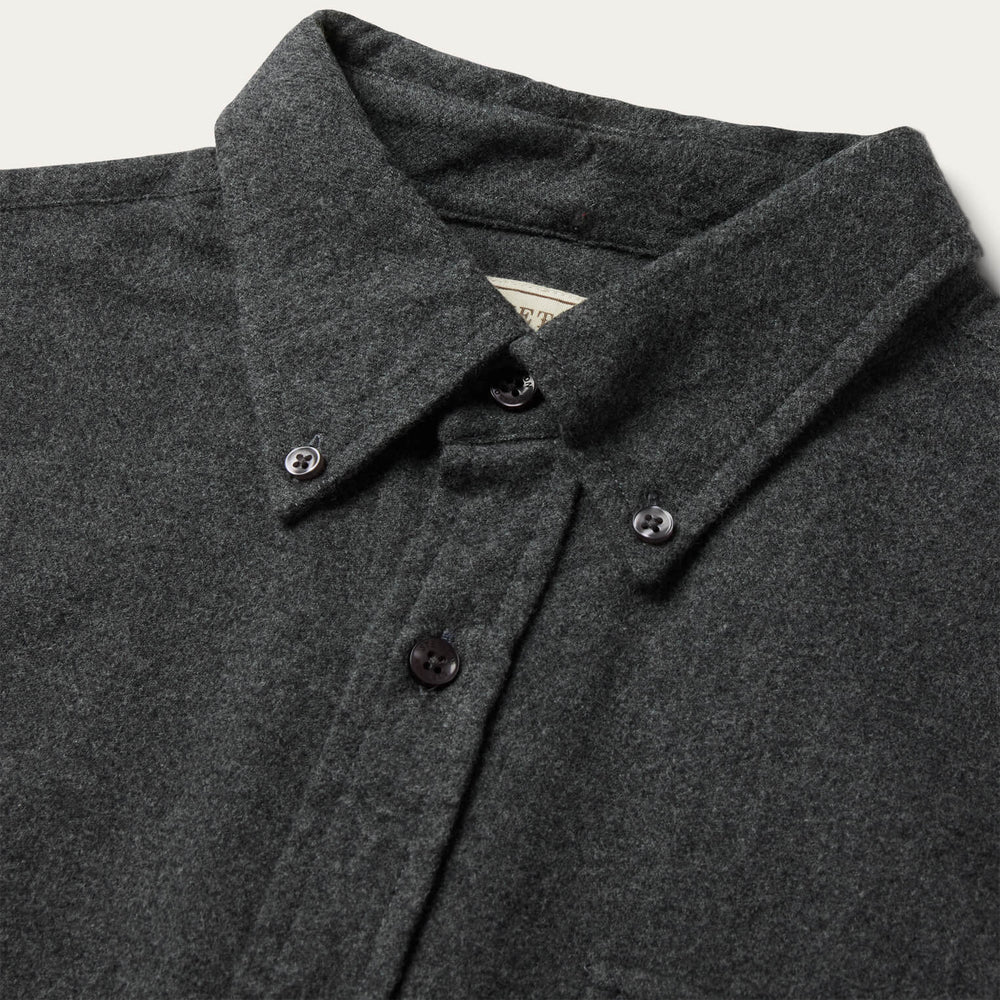 Heathered Flannel Button-Down Shirt Grey | Stetson