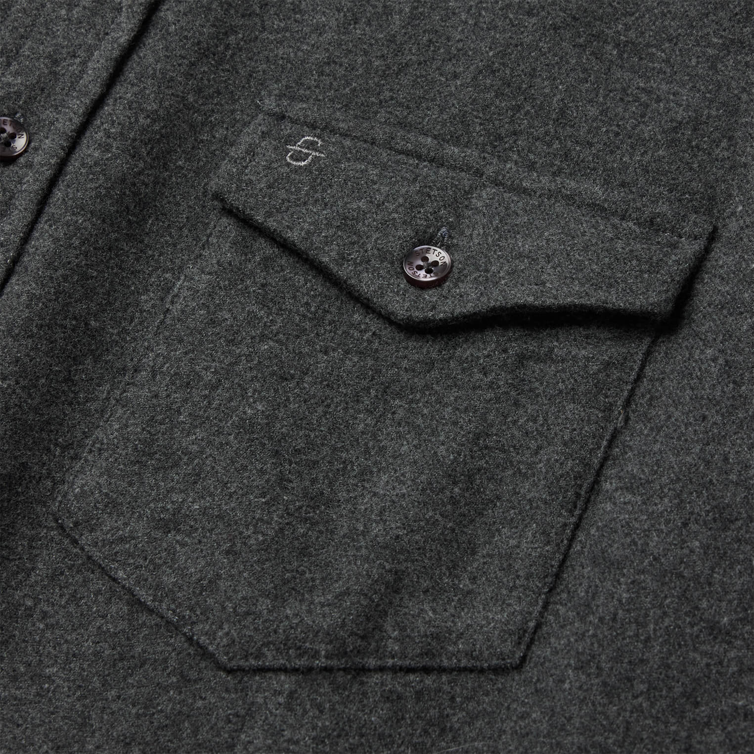 Heathered Flannel Button-Down Shirt Grey | Stetson