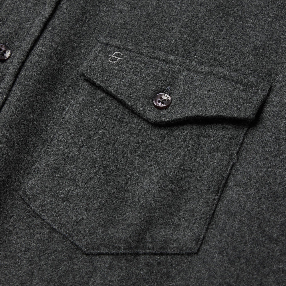 Heathered Flannel Button-Down Shirt Grey | Stetson