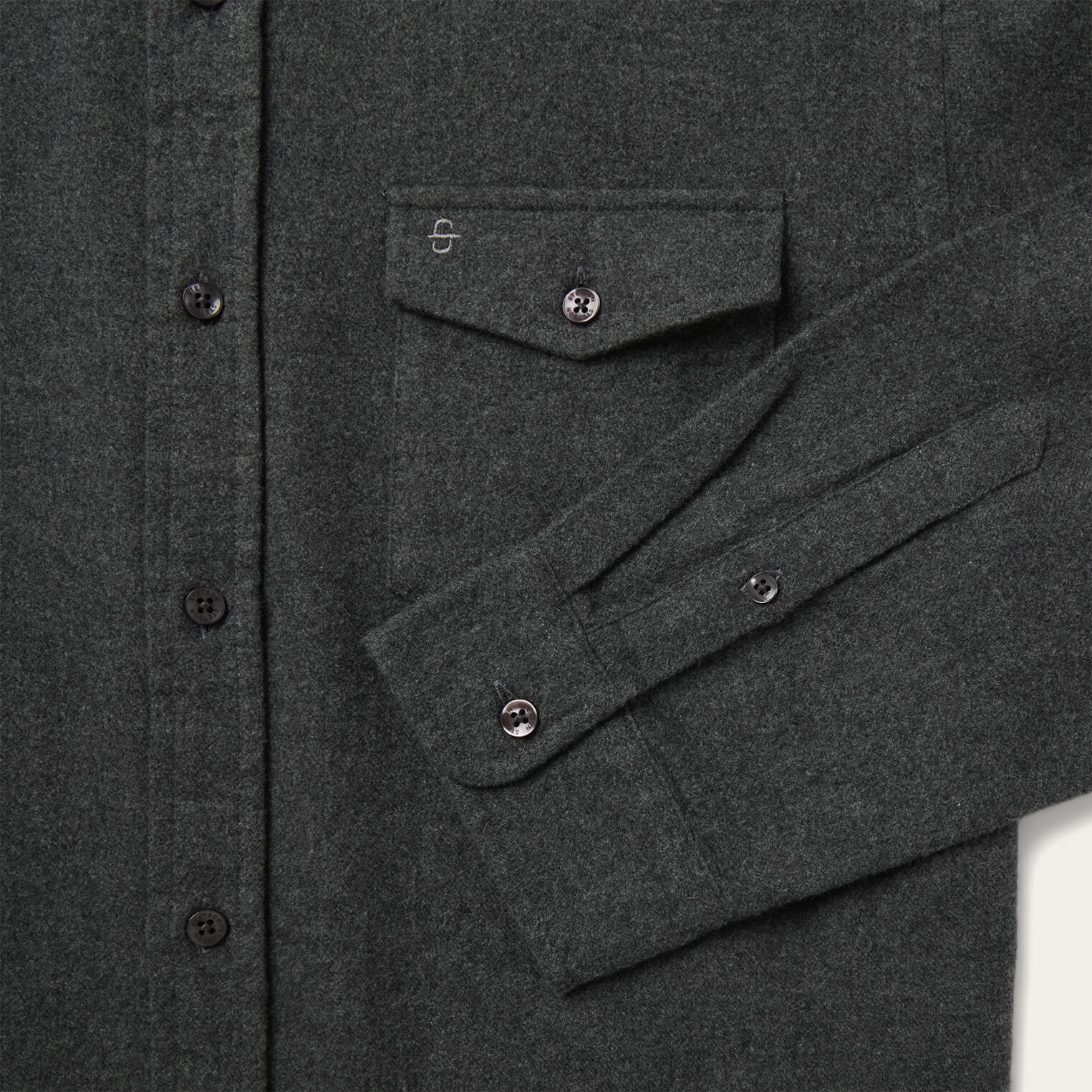 Heathered Flannel Button-Down Shirt Grey | Stetson