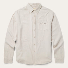 Heathered Flannel Button-Down Shirt White | Stetson