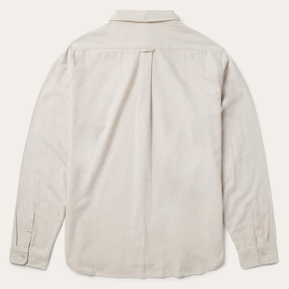 Heathered Flannel Button-Down Shirt White | Stetson