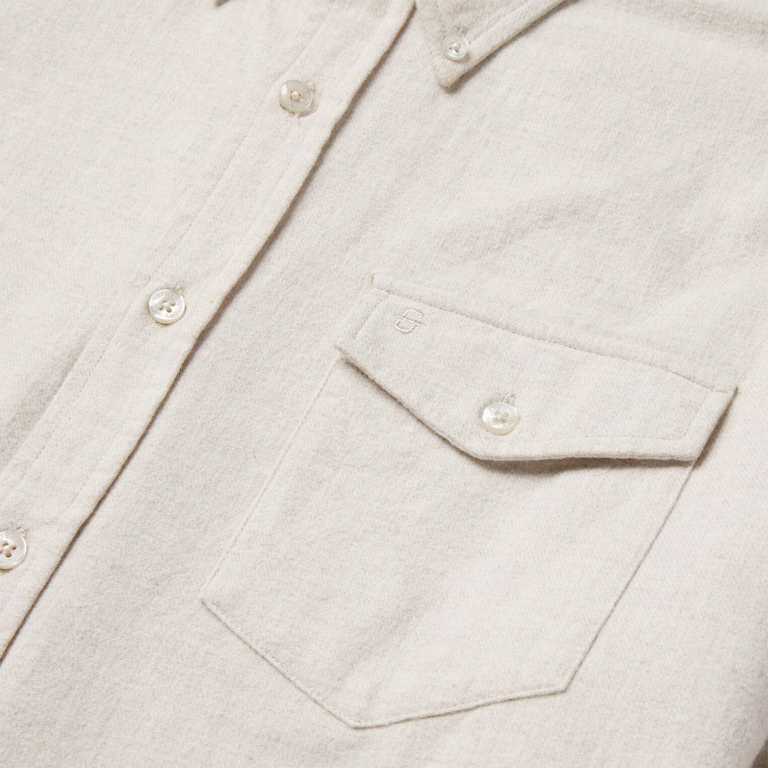Heathered Flannel Button-Down Shirt White | Stetson