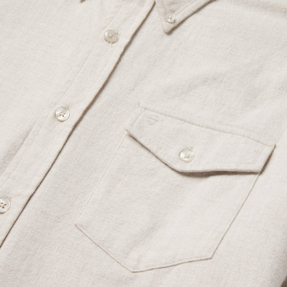 Heathered Flannel Button-Down Shirt White | Stetson