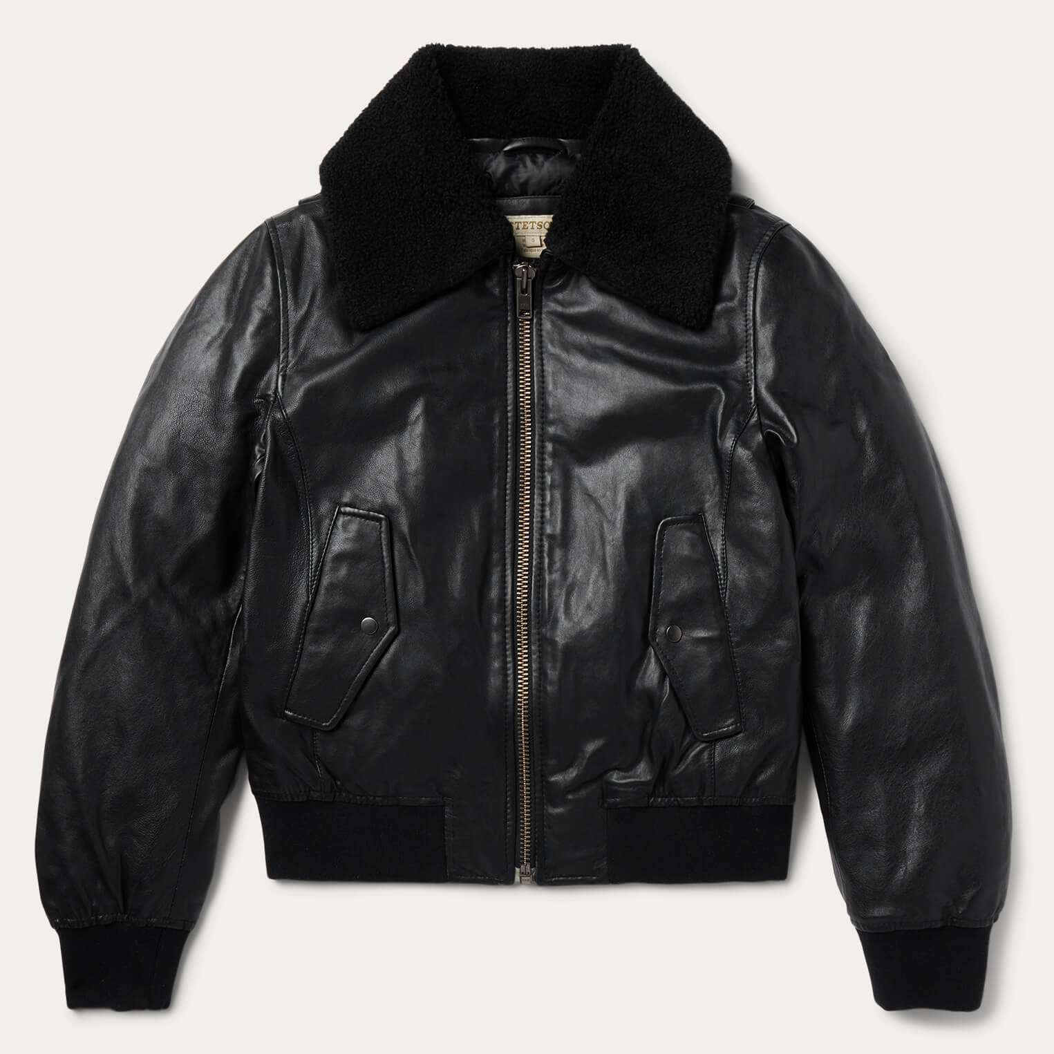 Leather Bomber Jacket Black | Stetson