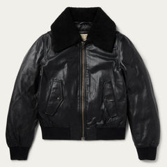 Leather Bomber Jacket Black | Stetson