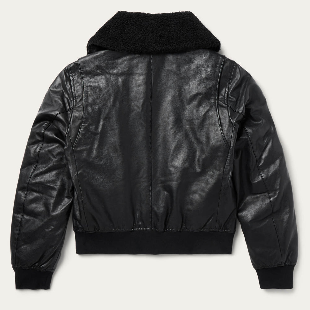 Leather Bomber Jacket Black | Stetson