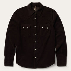 Corduroy Denim Western Shirt Brown | Stetson