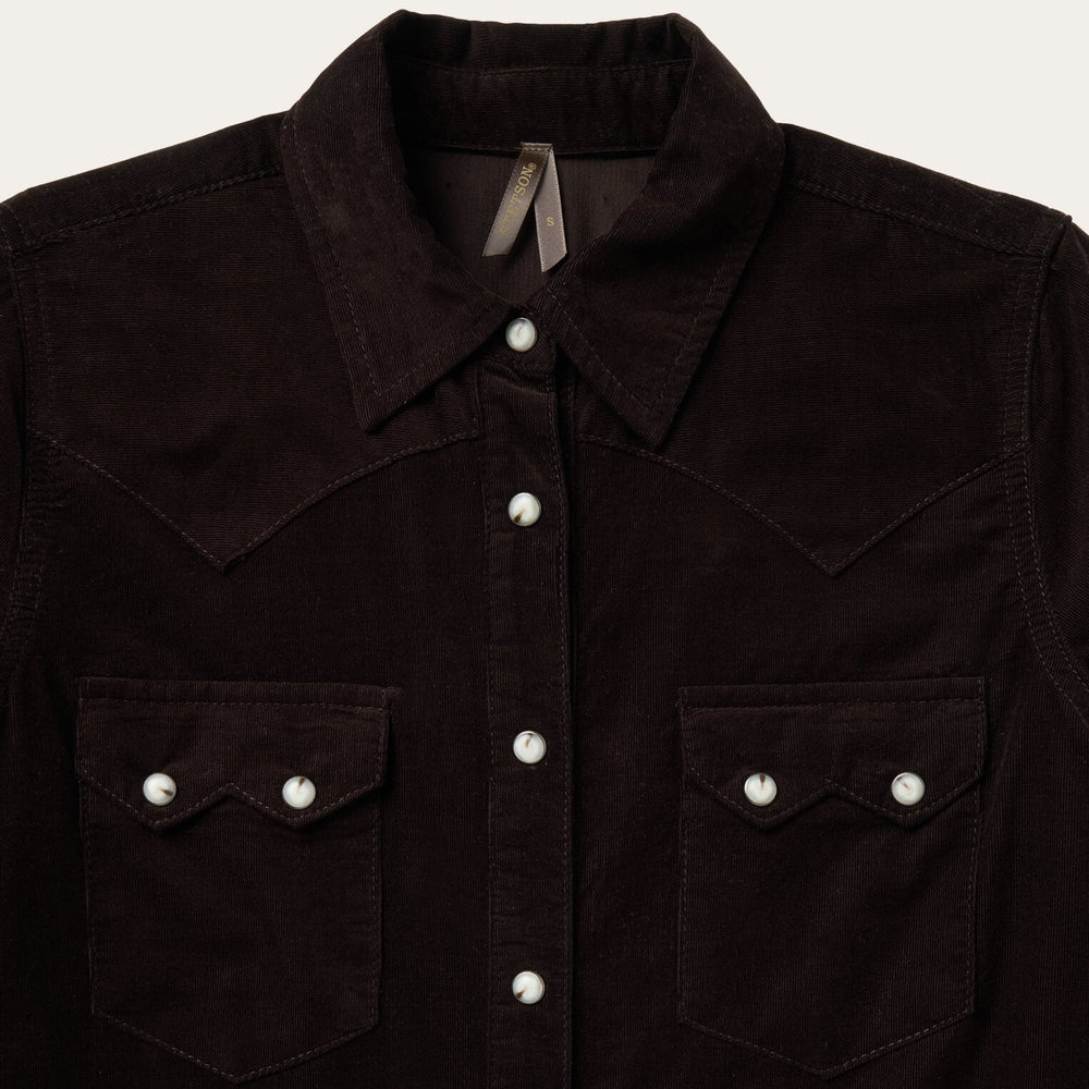 Corduroy Denim Western Shirt Brown | Stetson