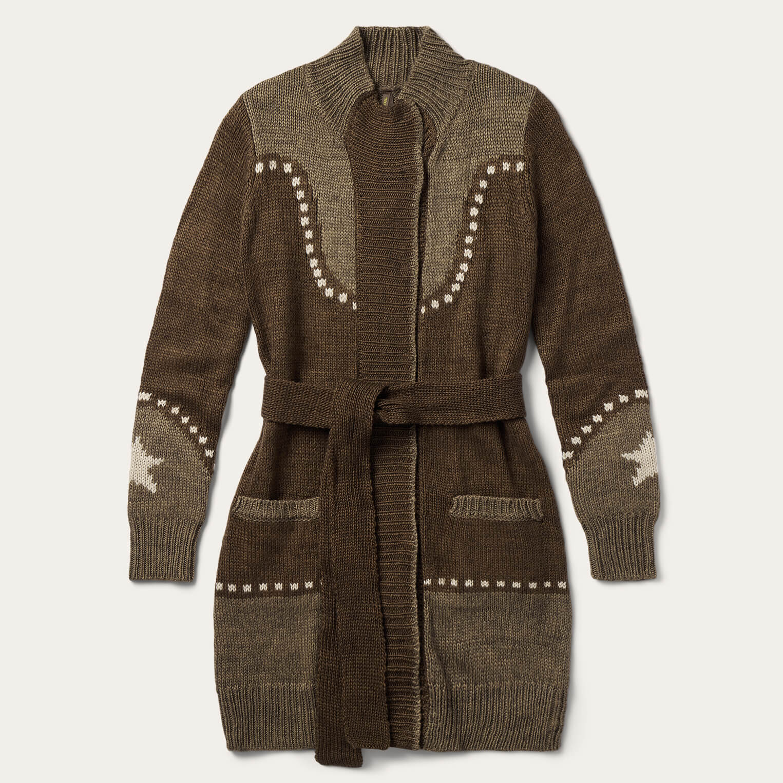 Steer & Star Belted Cardigan Brown | Stetson