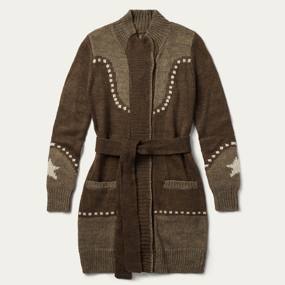 Steer & Star Belted Cardigan Brown | Stetson