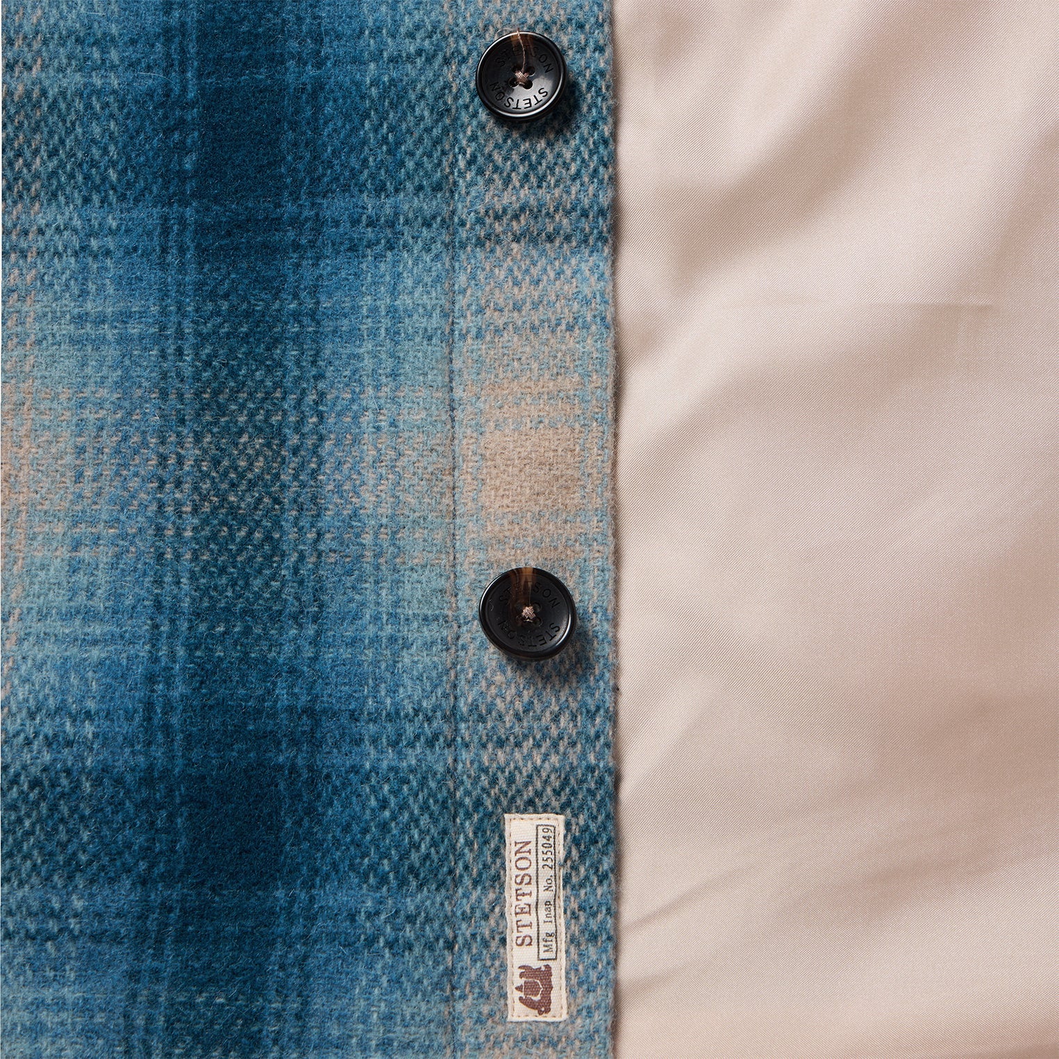 Wool Plaid Shirt Jacket Blue | Stetson