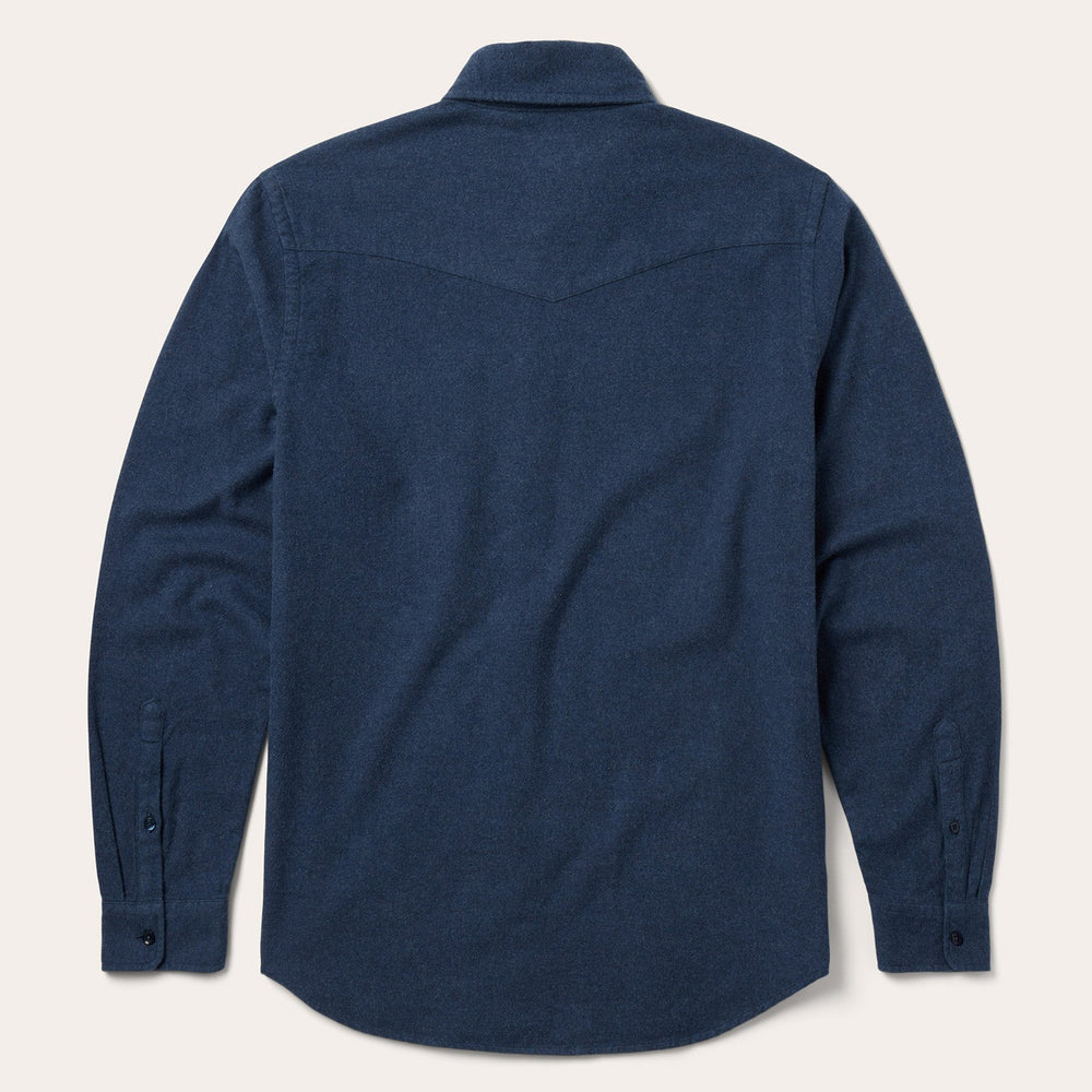 Heathered Flannel Button-Down Shirt Blue | Stetson