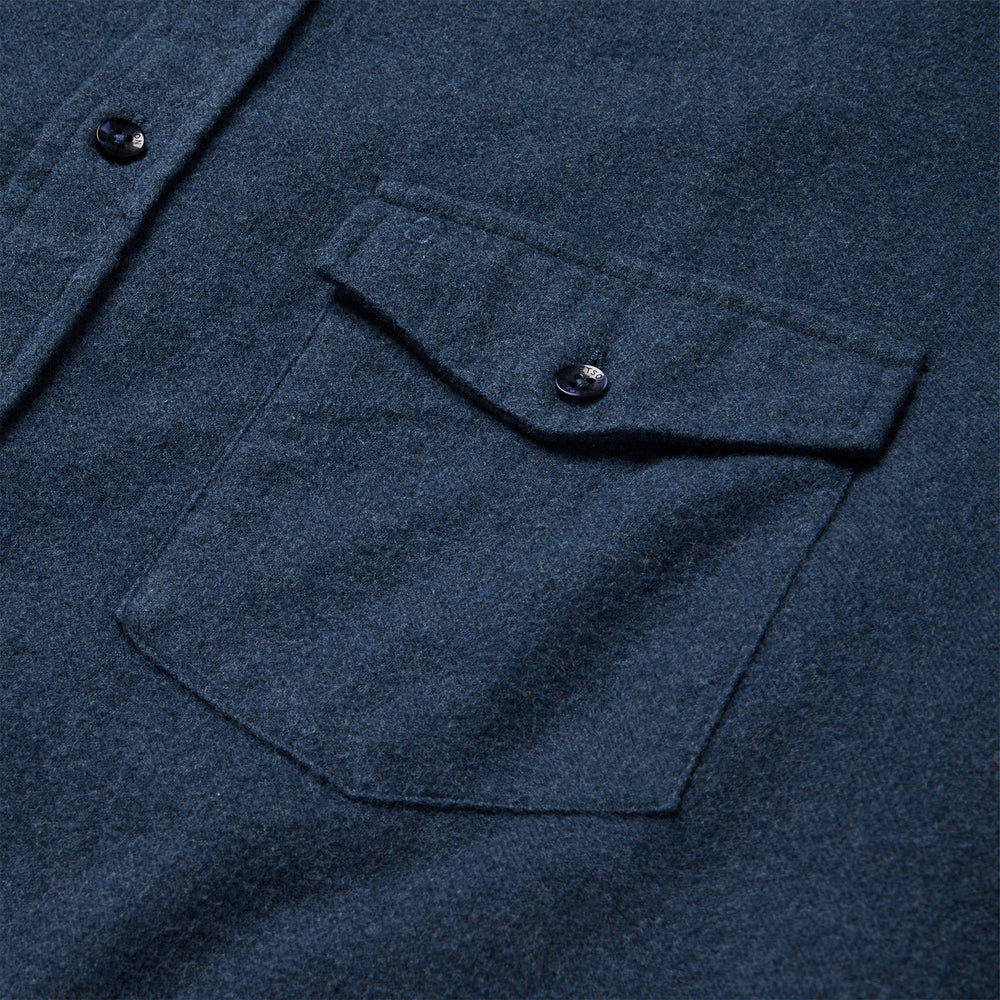 Heathered Flannel Button-Down Shirt Blue | Stetson