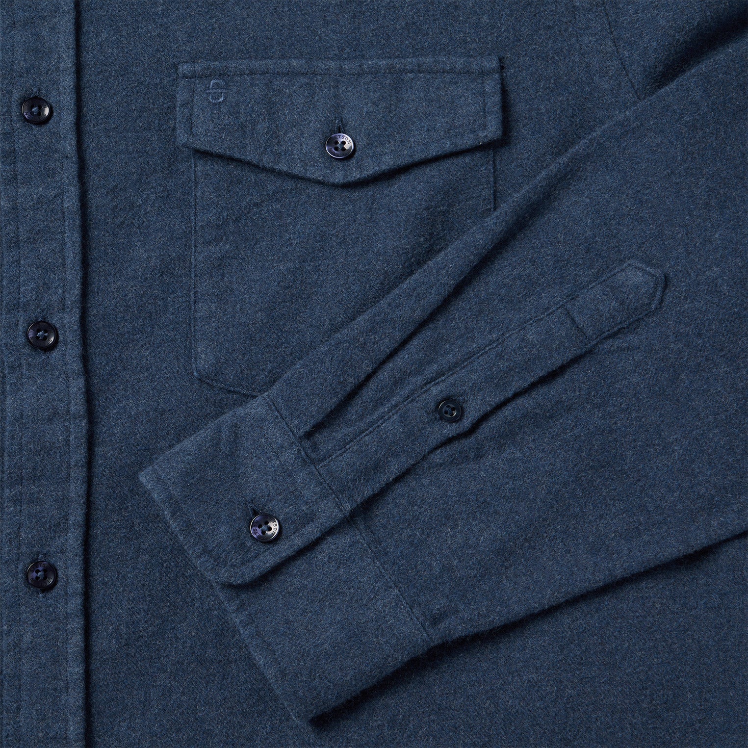 Heathered Flannel Button-Down Shirt Blue | Stetson