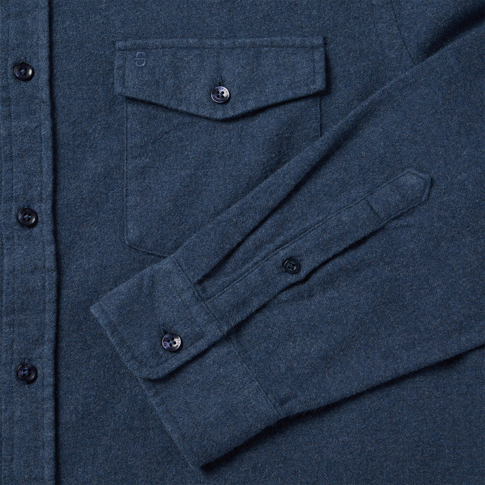 Heathered Flannel Button-Down Shirt Blue | Stetson
