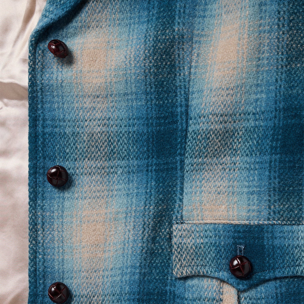 Wool Plaid Western Blazer Navy | Stetson