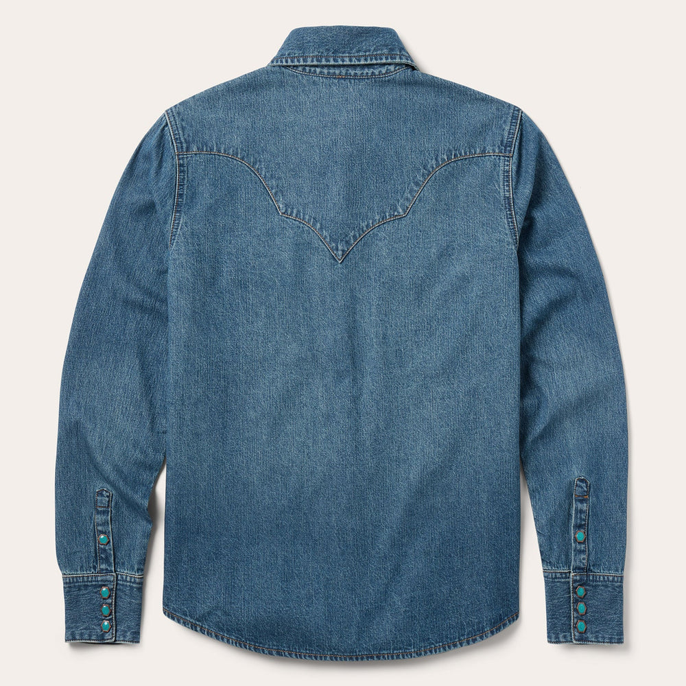 Turquoise Snap Western Denim Shirt Blue | Stetson