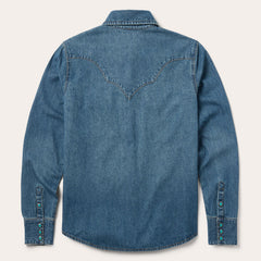 Turquoise Snap Western Denim Shirt Blue | Stetson