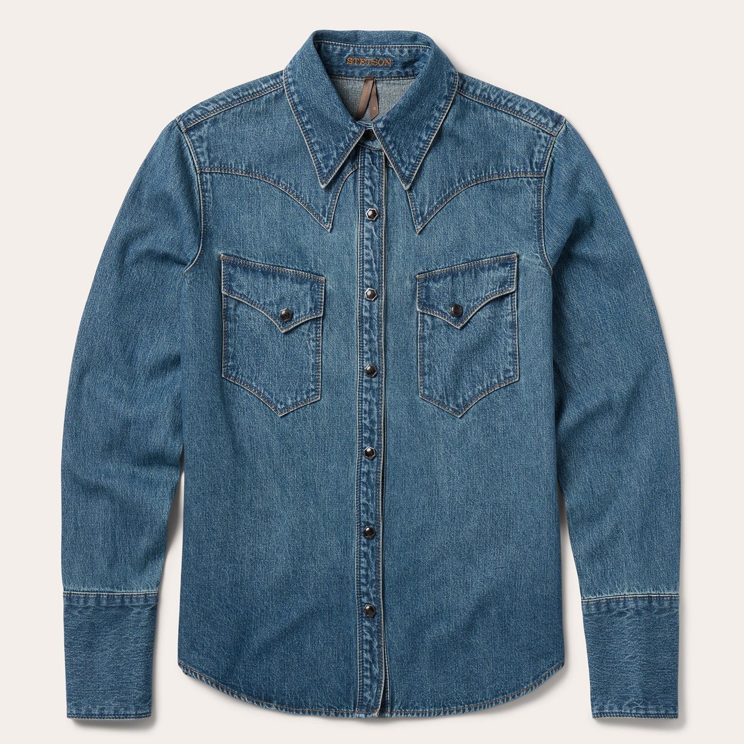 Chocolate Snap Western Denim Shirt Blue | Stetson