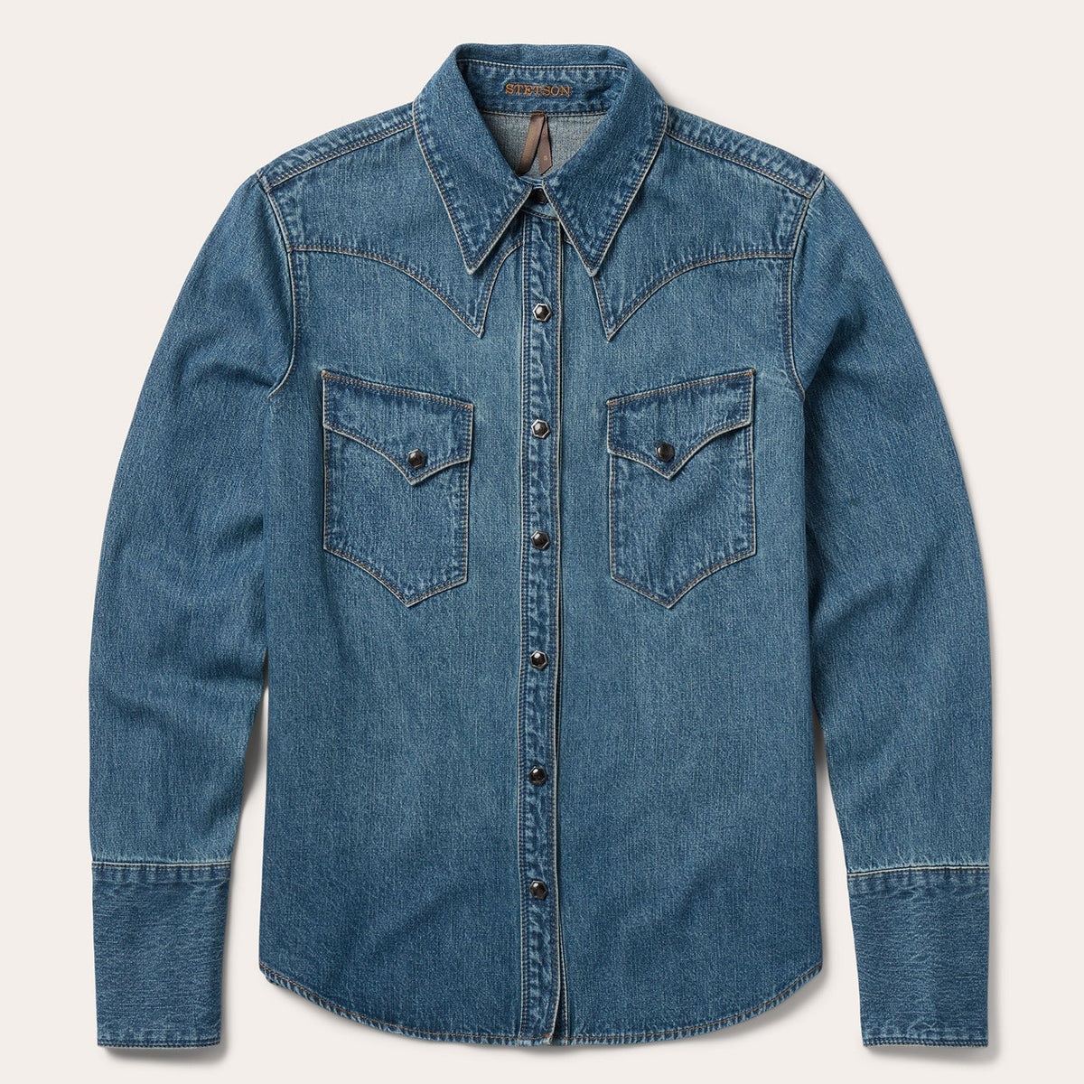 Chocolate Snap Western Denim Shirt Blue | Stetson
