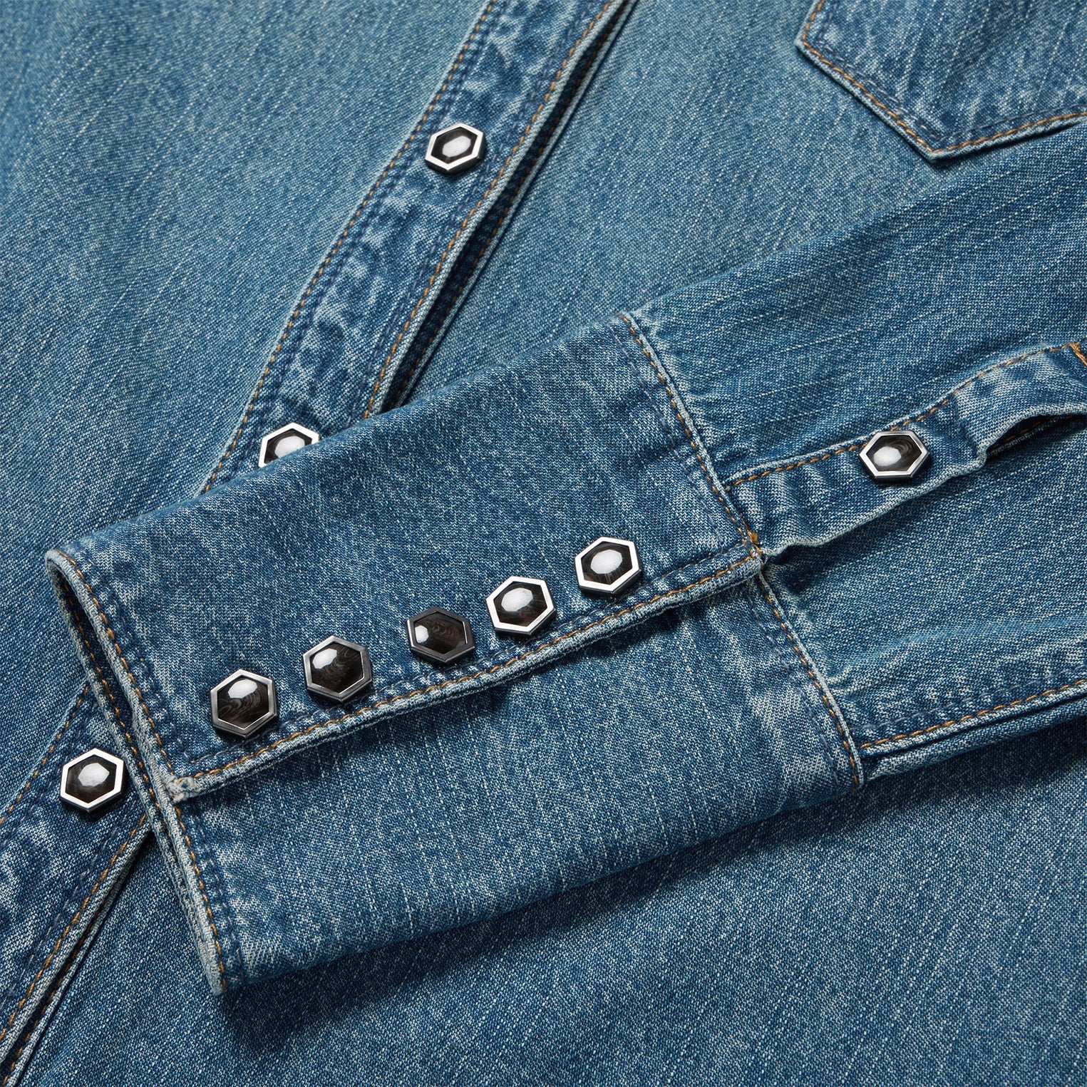 Chocolate Snap Western Denim Shirt Blue | Stetson