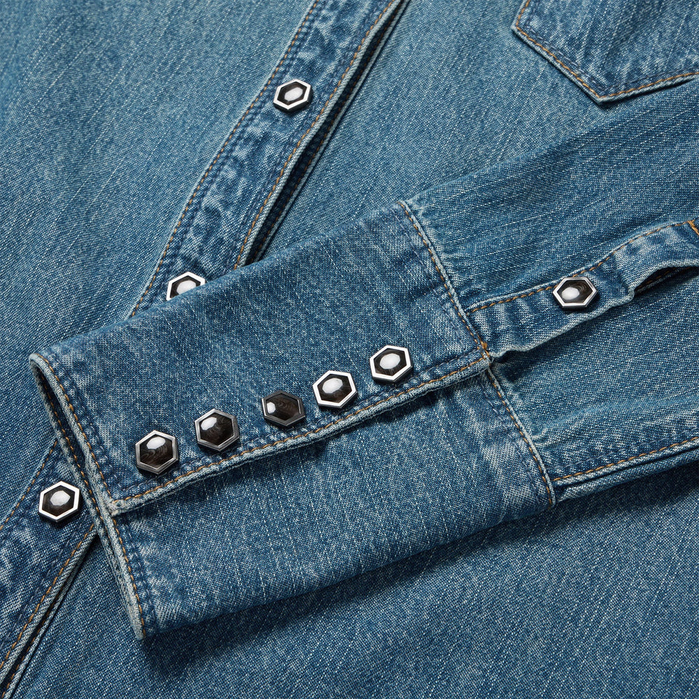 Chocolate Snap Western Denim Shirt Blue | Stetson