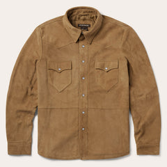 Suede Leather Shirt Jacket Brown | Stetson