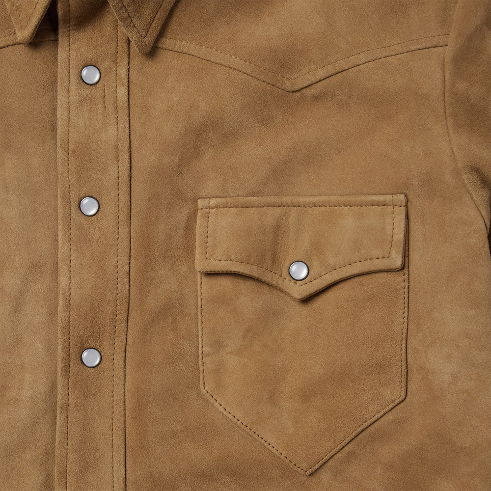 Suede Leather Shirt Jacket Brown | Stetson