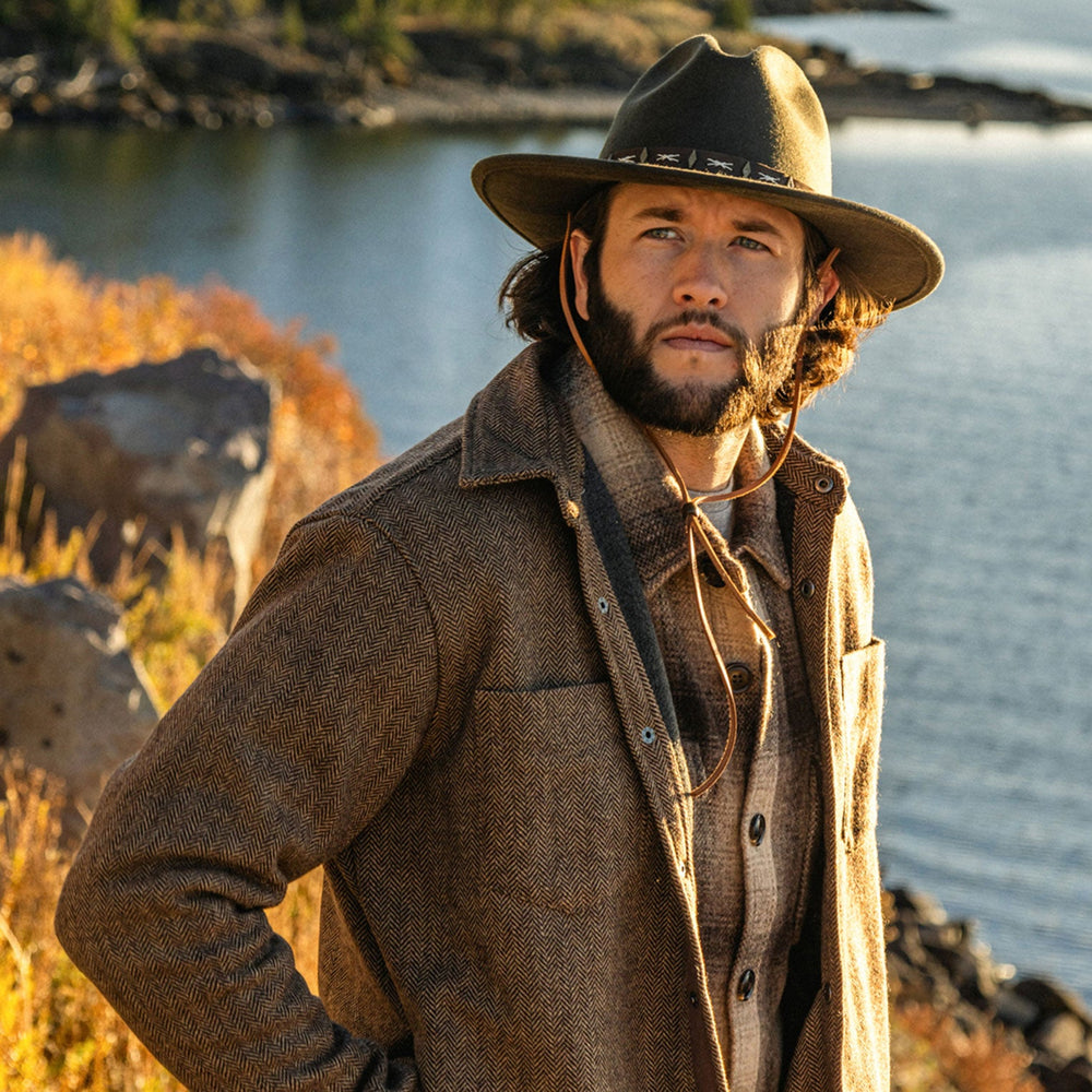 Herringbone Shirt Jacket Brown | Stetson