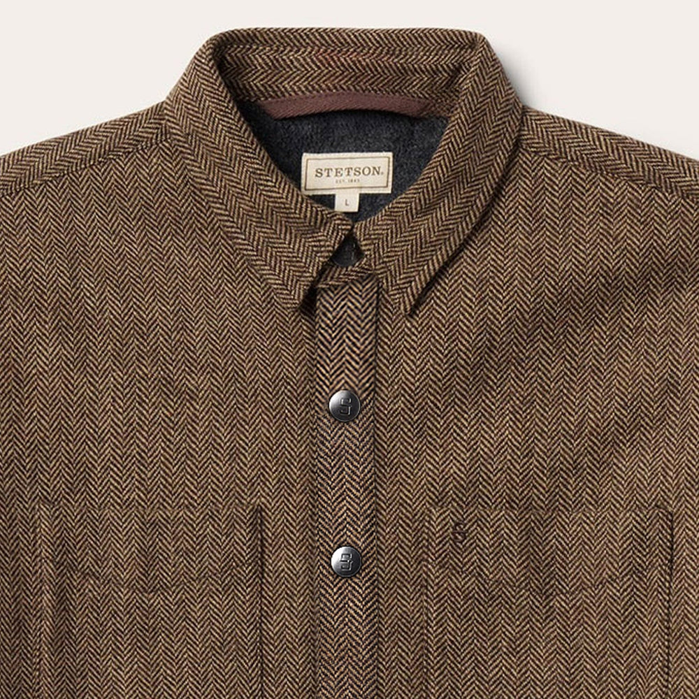 Herringbone Shirt Jacket Brown | Stetson