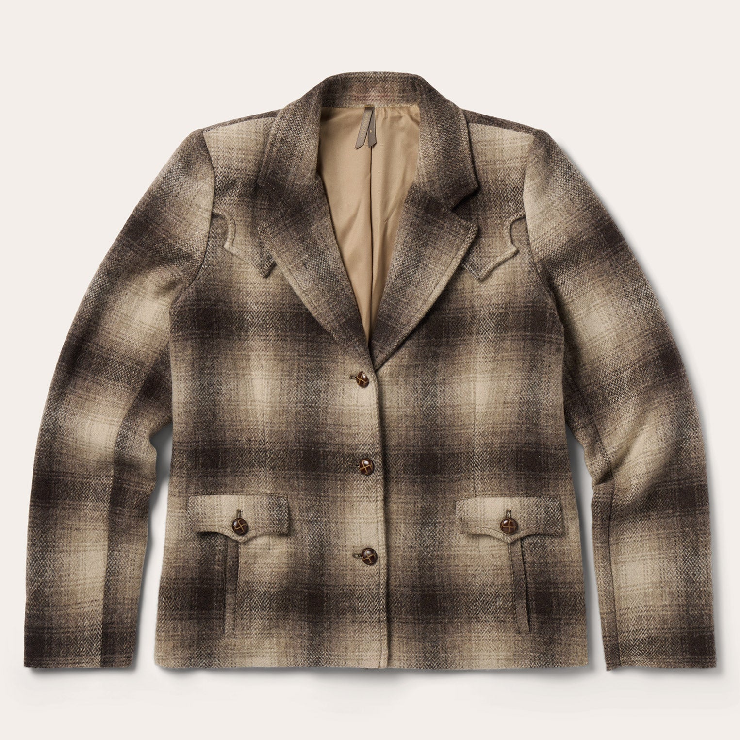 Wool Plaid Western Blazer Brown | Stetson