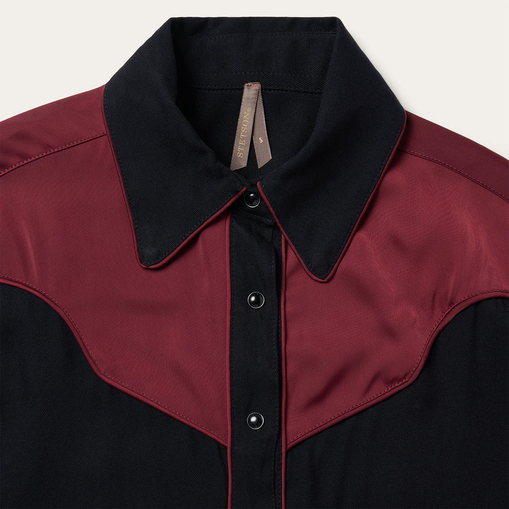 Piped Western Blouse Black | Stetson