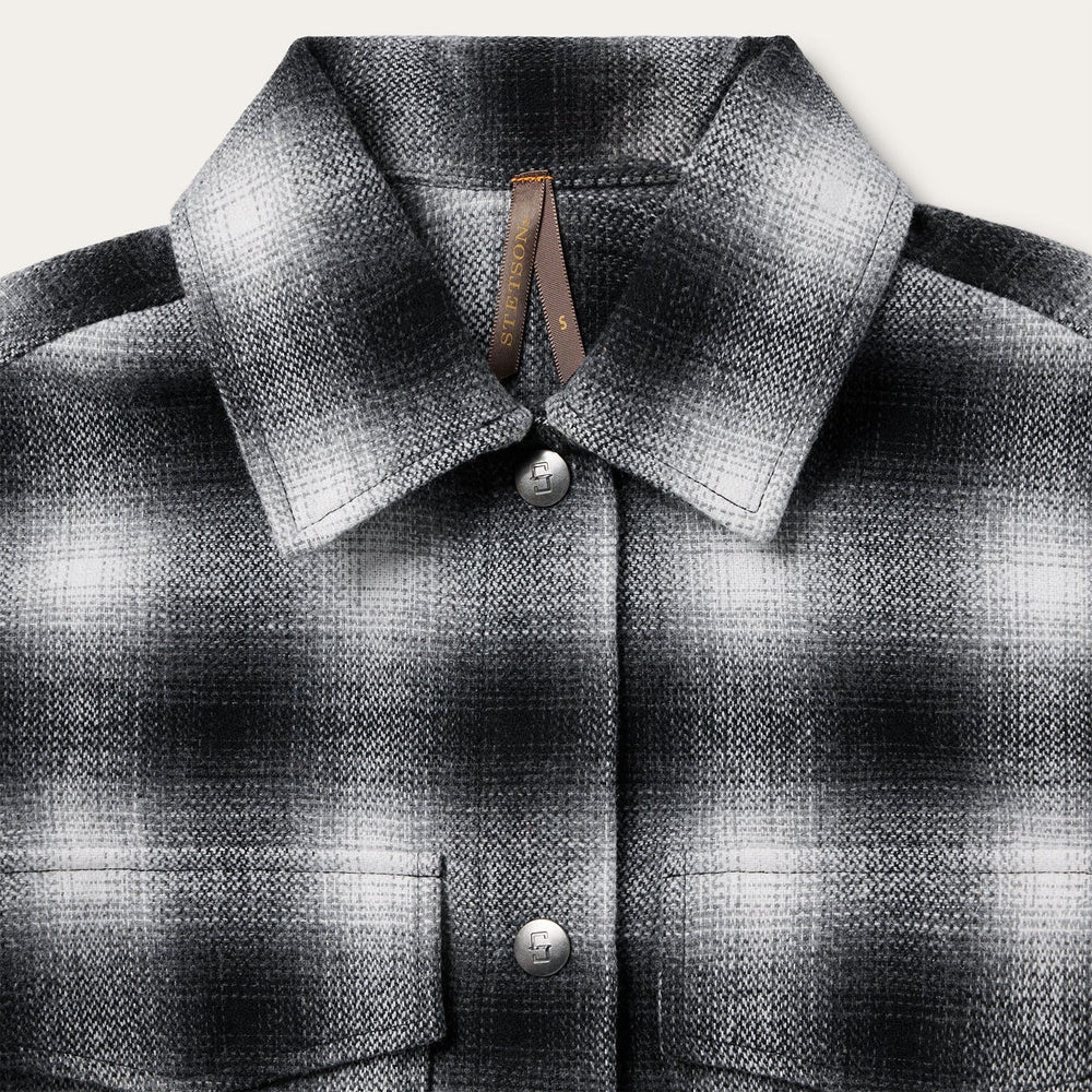 Ombre Oversized Shirt Jacket Black | Stetson