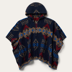 Hooded Serape Blanket Wrap Blue | Stetson