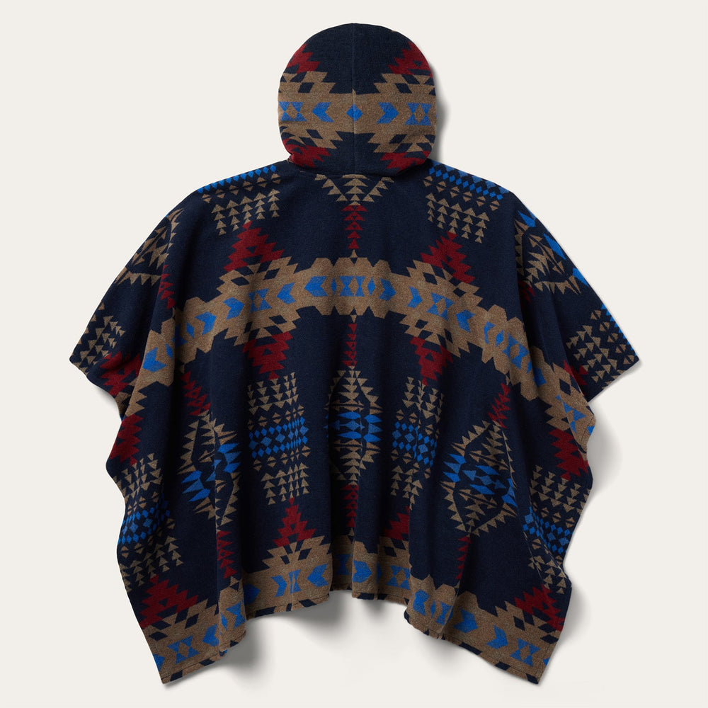 Hooded Serape Blanket Wrap Blue | Stetson