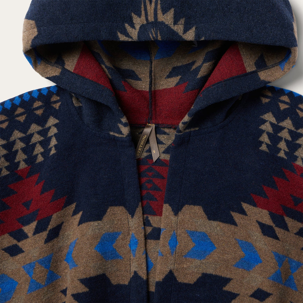 Hooded Serape Blanket Wrap Blue | Stetson